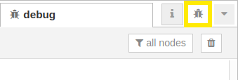 Node-RED debug tab
