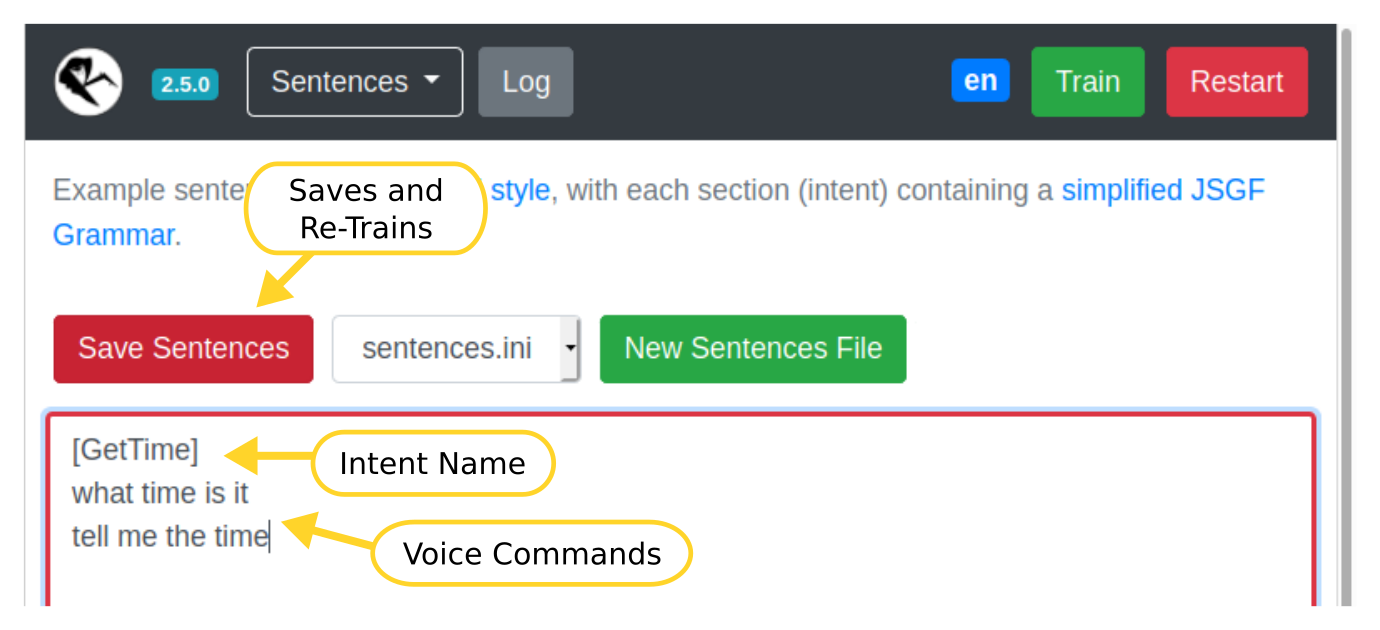 Edit sentences and training