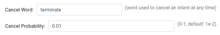 Settings for cancel word in Kaldi