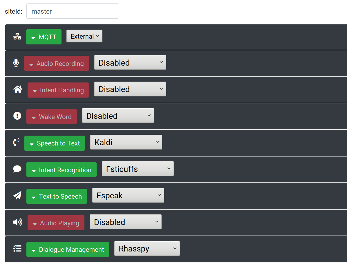 Base station settings for Hermes MQTT