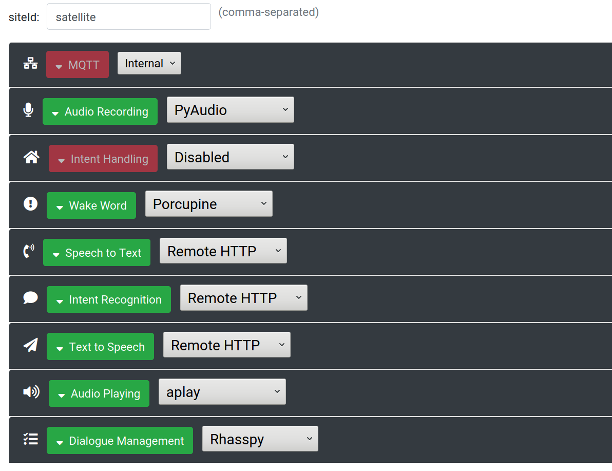 Satellite settings for remote HTTP